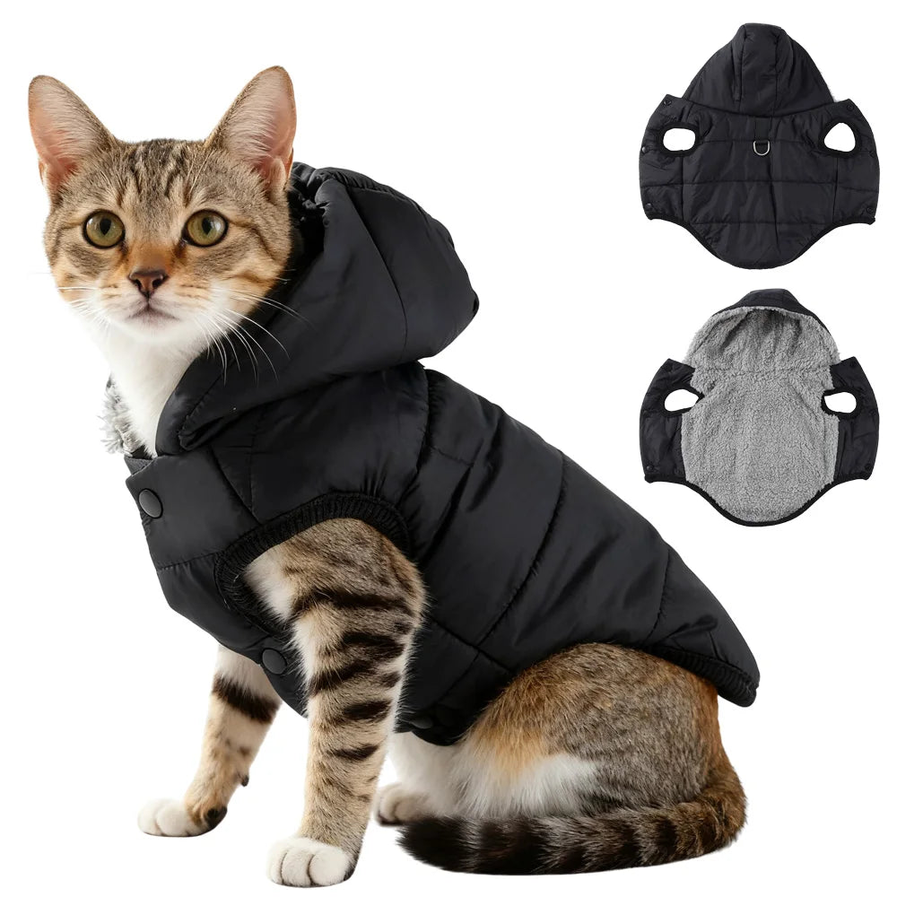 Waterproof Pet Cat Hoodie Jacket Winter Warm